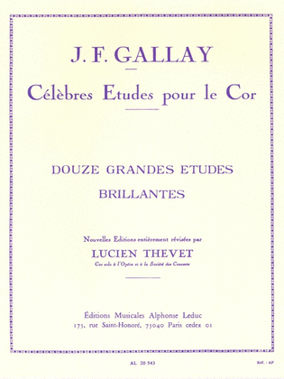 Book cover for Gallay Thevet 12 Grandes Etudes Brillantes Op 43 Horn Book