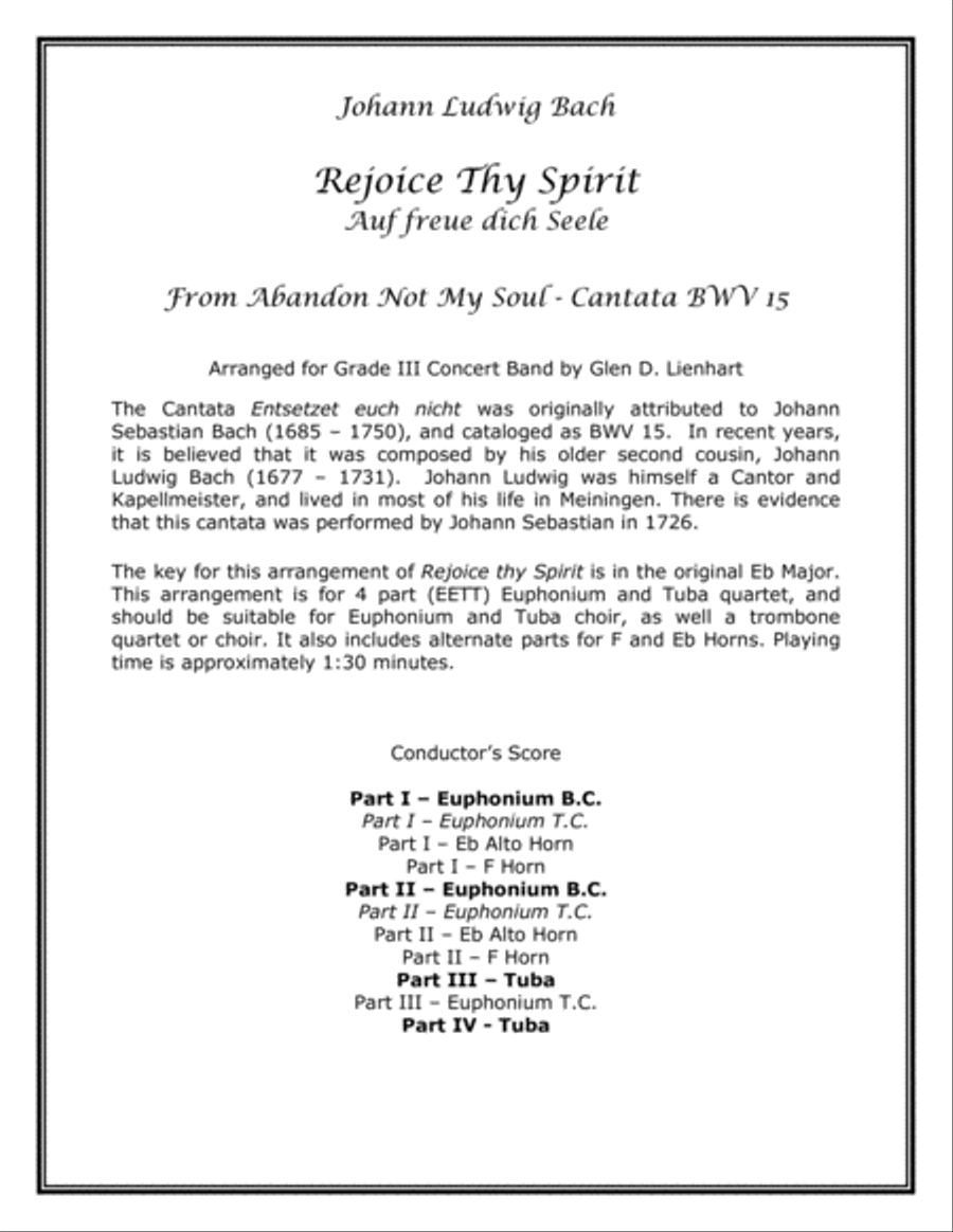 Rejoice Thy Spirit Rejoice Thy Spirit Brass Ensemble scores gallery preview page 1