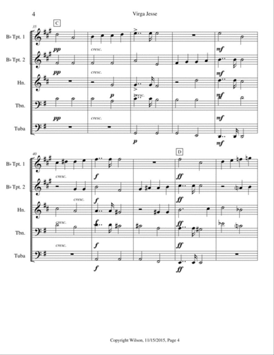 Virga Jesse Brass Quintet scores gallery preview page 5