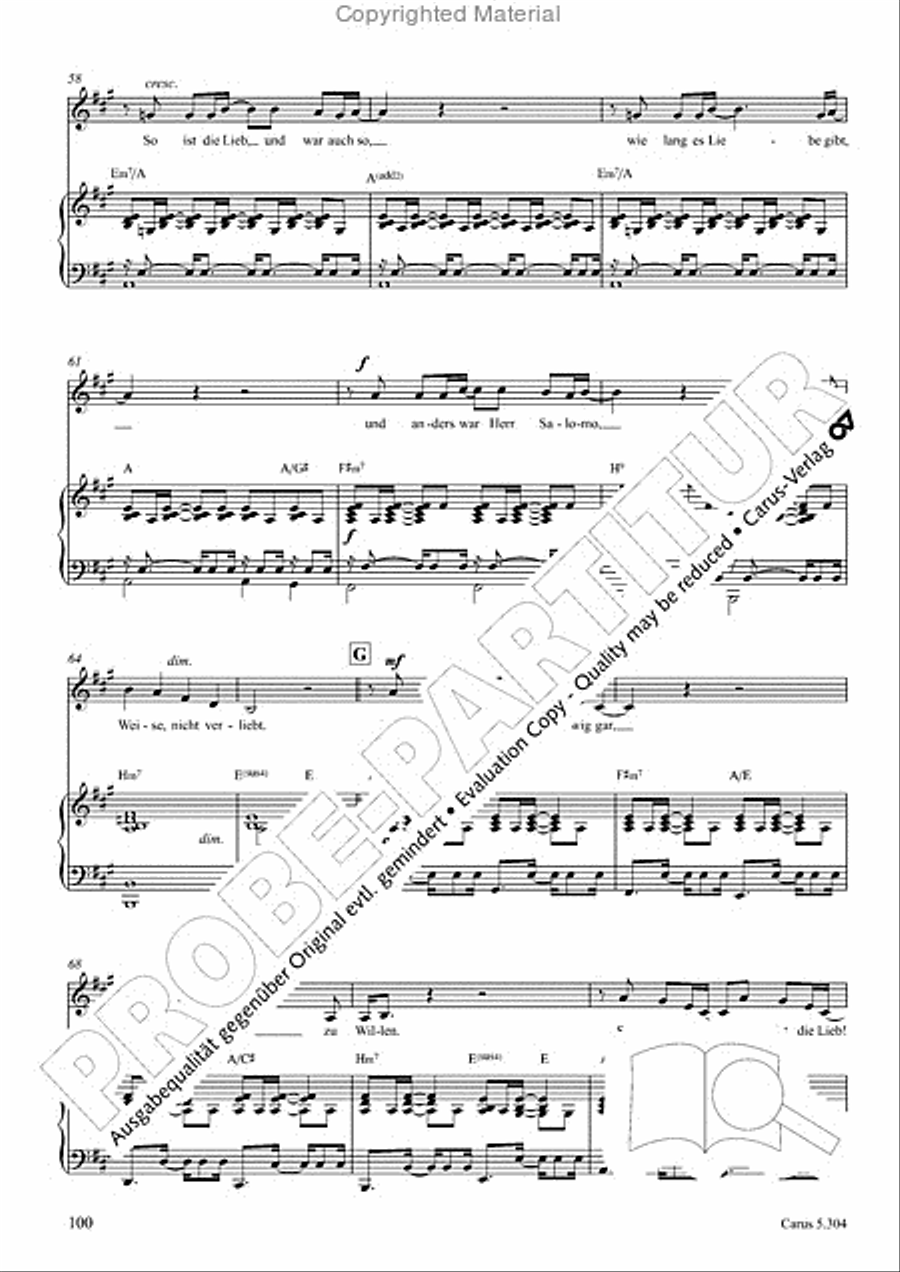 Schindler: Rosenzeit. Ein Liederzyklus uber die Liebe. Chansons fur Singstimme und Klavier Piano scores gallery preview page 101