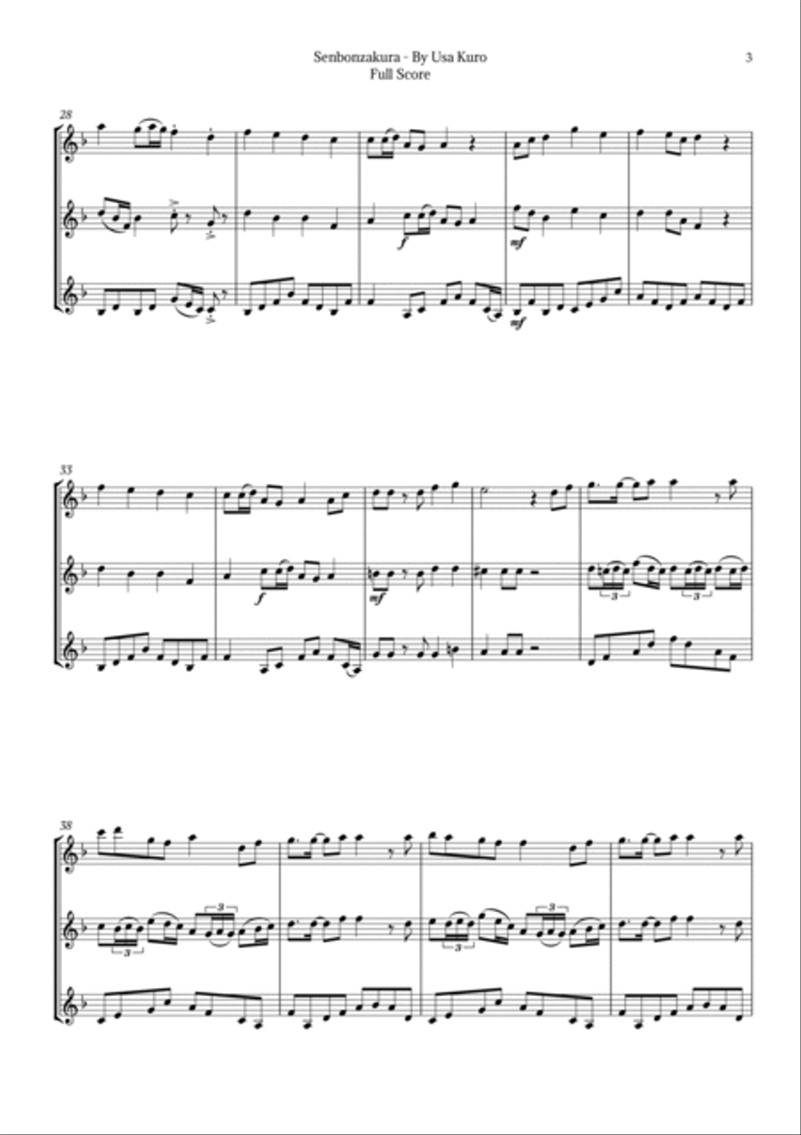 Senbonzakura String Trio scores gallery preview page 3