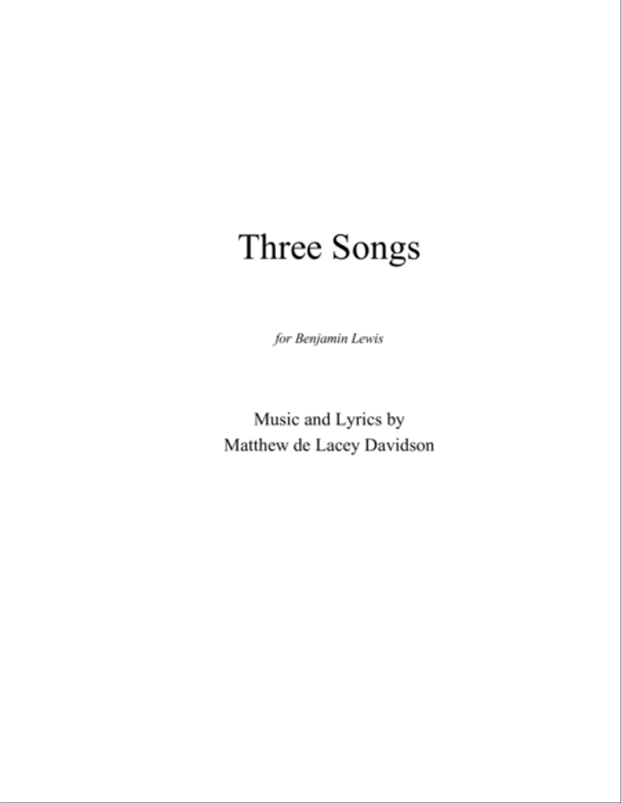 [Davidson] Three Songs Voice Solo scores gallery preview page 3