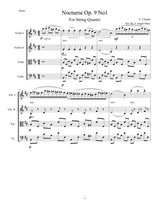 Noctune Op. 9 No. 1 In Bm for String Quartet