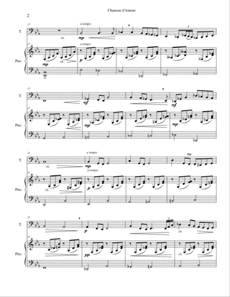 Chanson d'Amour Piano scores gallery preview page 2