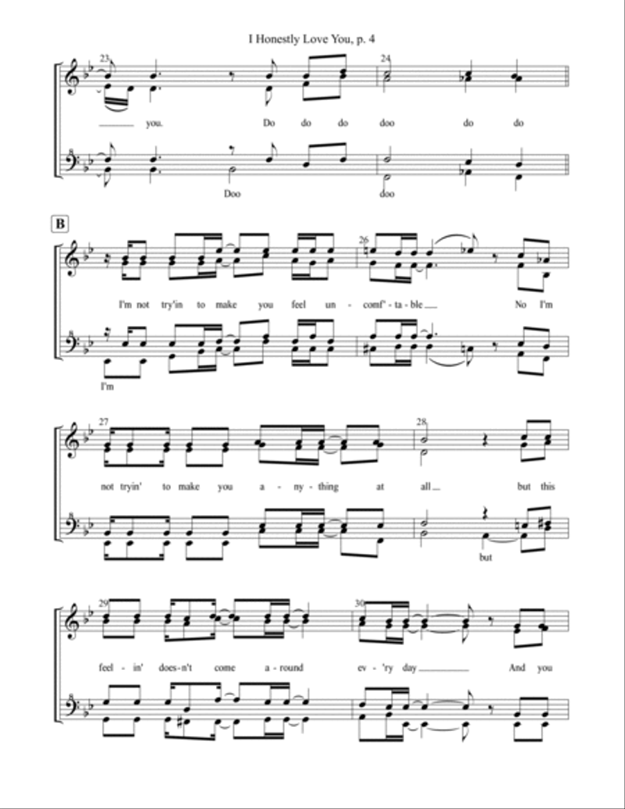 I Honestly Love You SSAA scores gallery preview page 4
