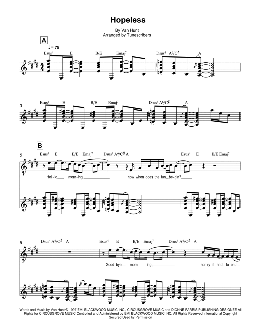 Hopeless Electric Guitar scores gallery preview page 1