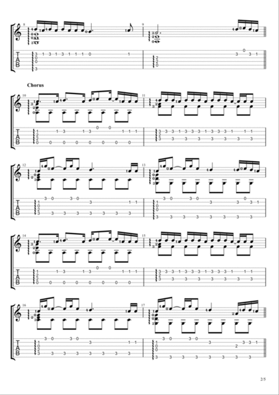 Colors Guitar Tablature scores gallery preview page 2