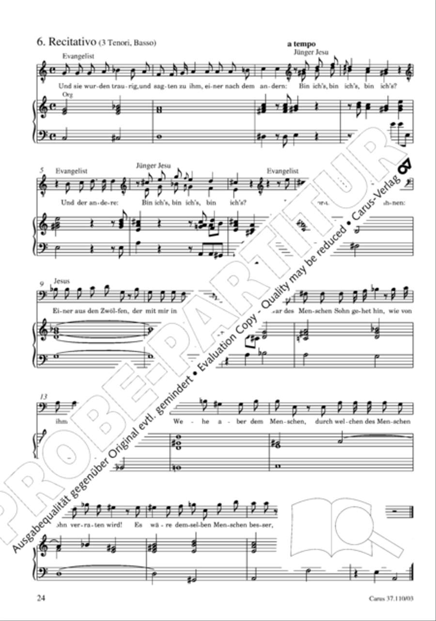 Markuspassion. Werkausgabe Reihe 1, Bd. 7 (Homilius) 4-Part scores gallery preview page 31