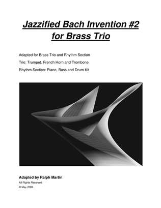 Book cover for Jazzified Bach Invention #2 for Brass Trio