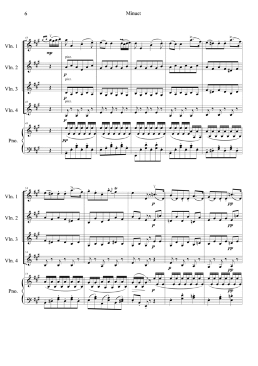 Minuet Violin Solo scores gallery preview page 6