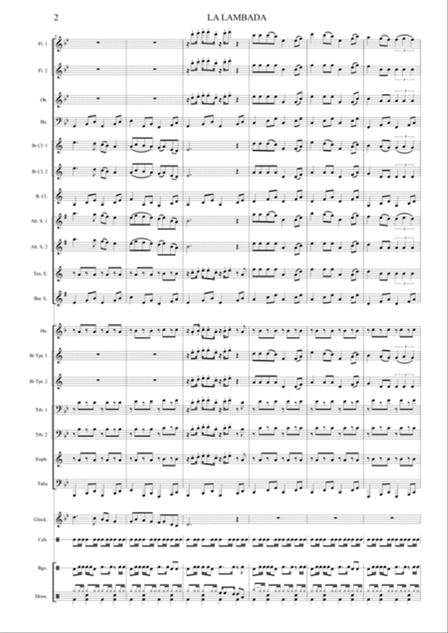 Chorando Se Foi (lambada) Concert Band scores gallery preview page 6