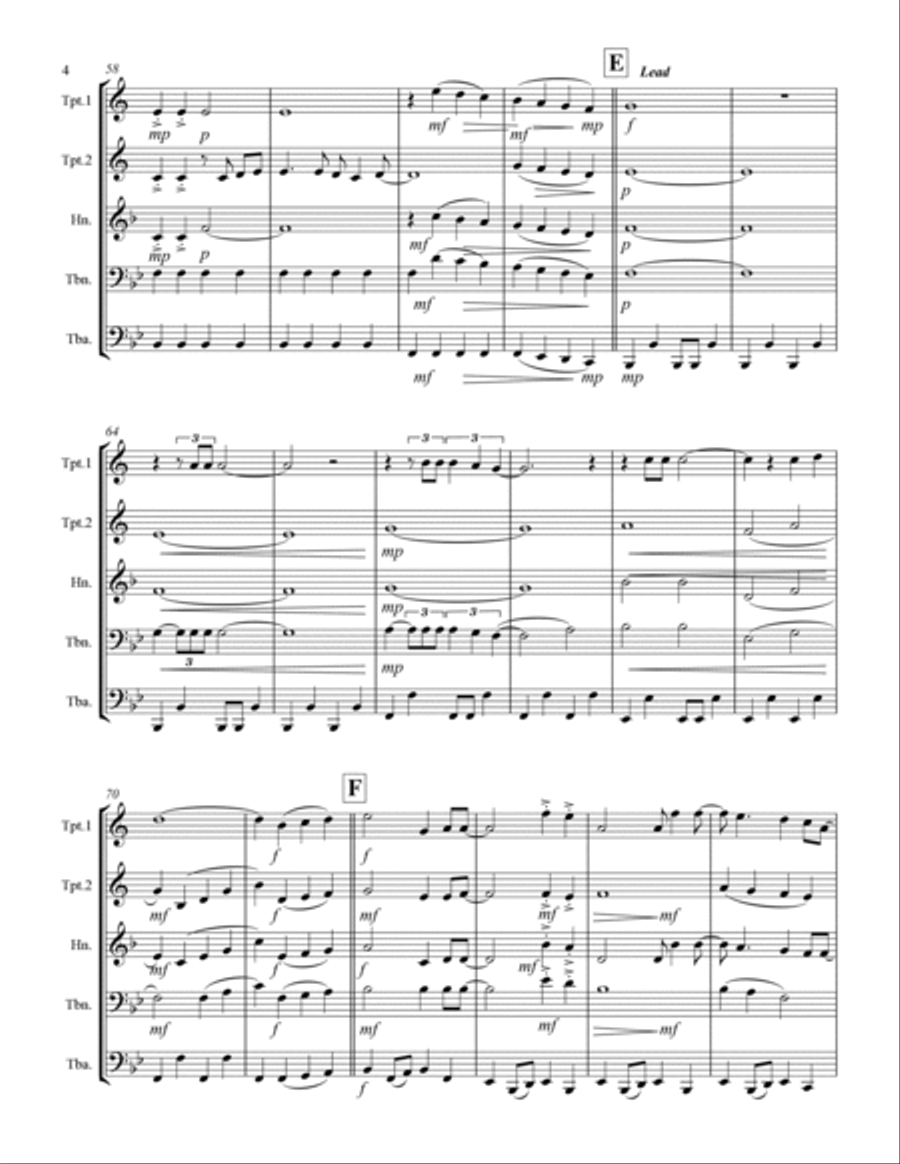 Sweet Caroline Brass Ensemble scores gallery preview page 5