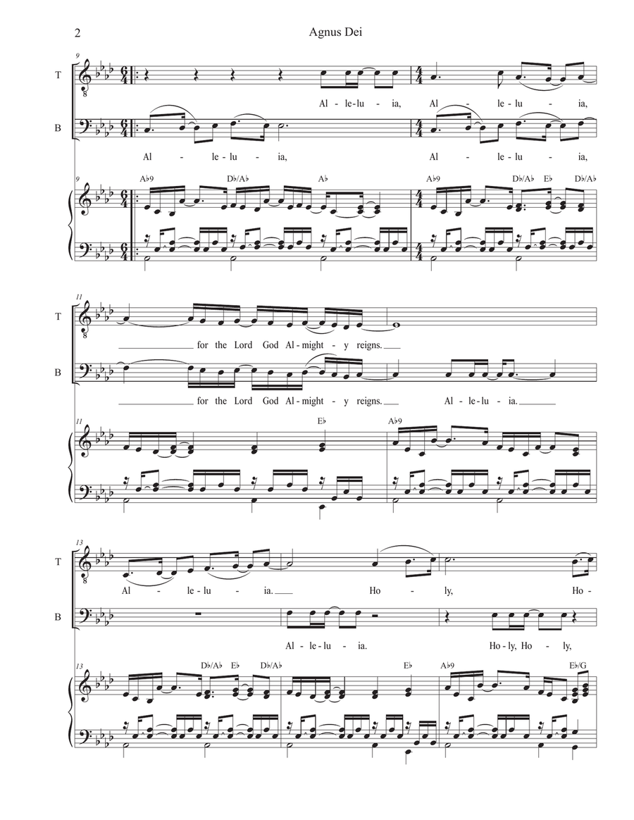 Medley: Agnus Dei with How Great Thou Art Tenor Voice scores gallery preview page 2