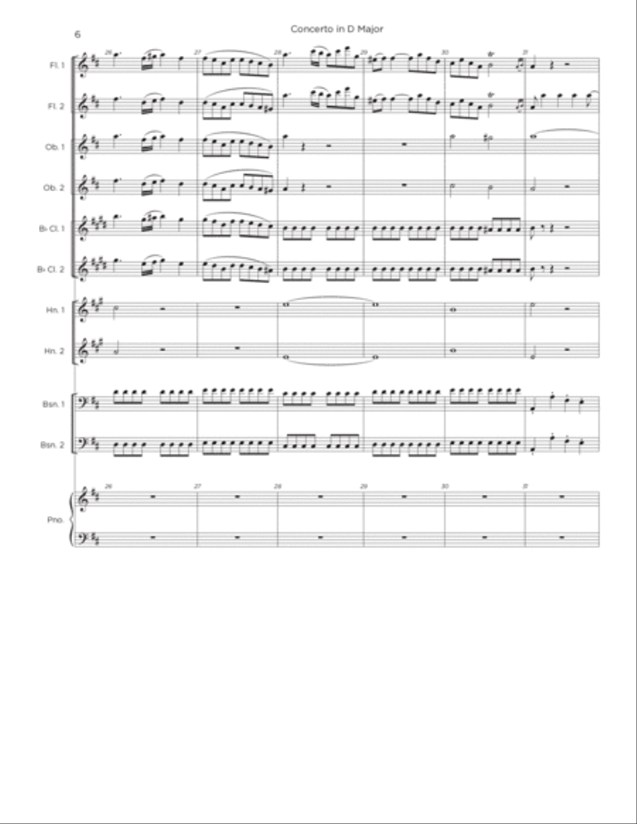 Keyboard Concerto No. 11 in D Major, Mvmt. 1: Vivace Bassoon scores gallery preview page 6