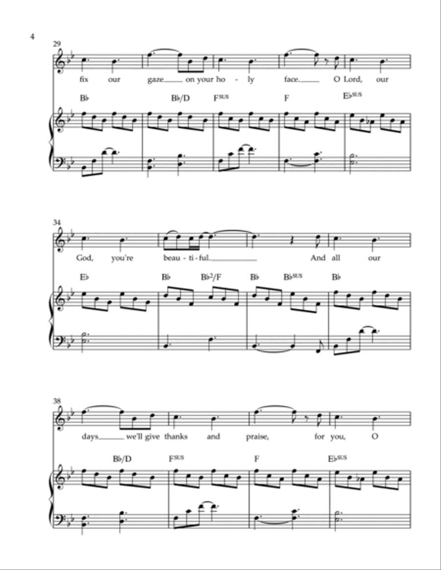 BEAUTIFUL (high voice/PVG) Piano, Vocal, Guitar scores gallery preview page 4
