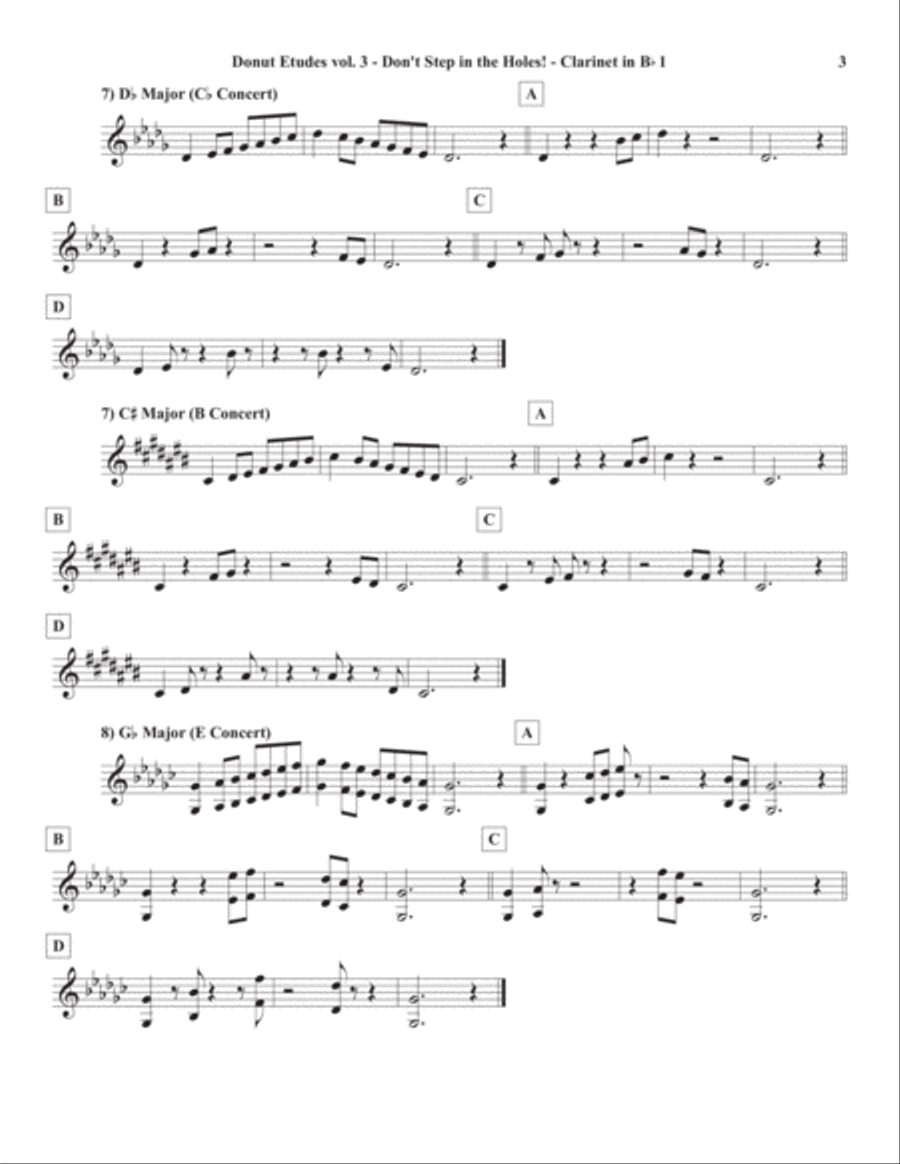 Donut Etudes vol. 3: Don’t Step in the Holes! – Clarinet Quartet Clarinet Quartet scores gallery preview page 6