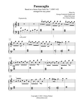 Passacaglia - easy piano