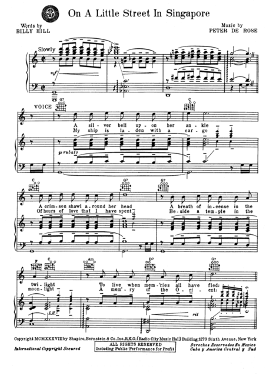 On A Little Street In Singapure Voice scores gallery preview page 2