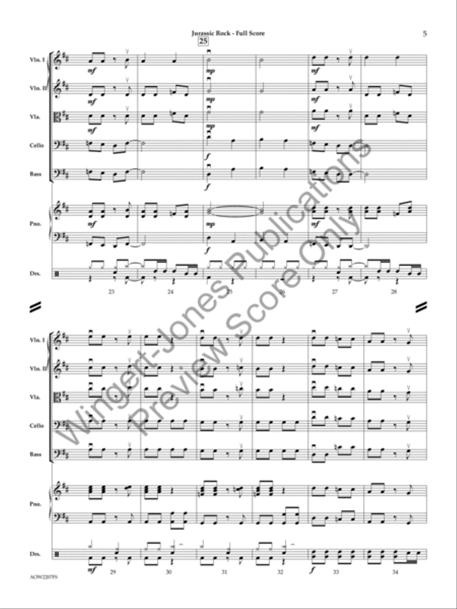 Jurassic Rock (Score) Jurassic Rock (Score) String Orchestra scores gallery preview page 4