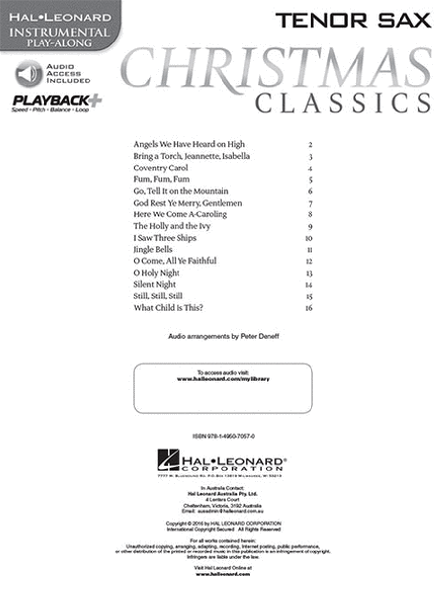 Christmas Classics for Tenor Sax Tenor Saxophone scores gallery preview page 2