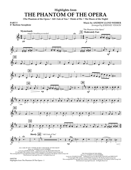 Highlights from The Phantom of the Opera - Pt.5 - Eb Baritone Saxophone