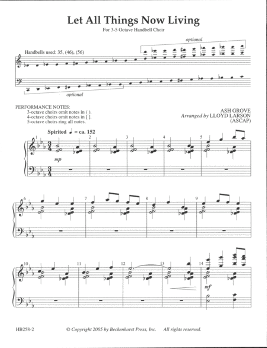 Let All Things Now Living 5-Octaves scores gallery preview page 2