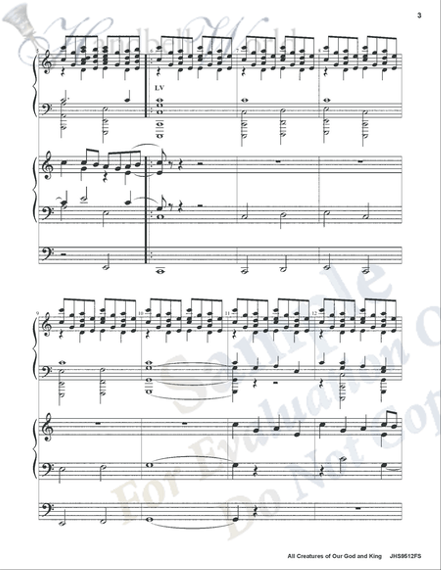 All Creatures of Our God and King Handbell Choir scores gallery preview page 6