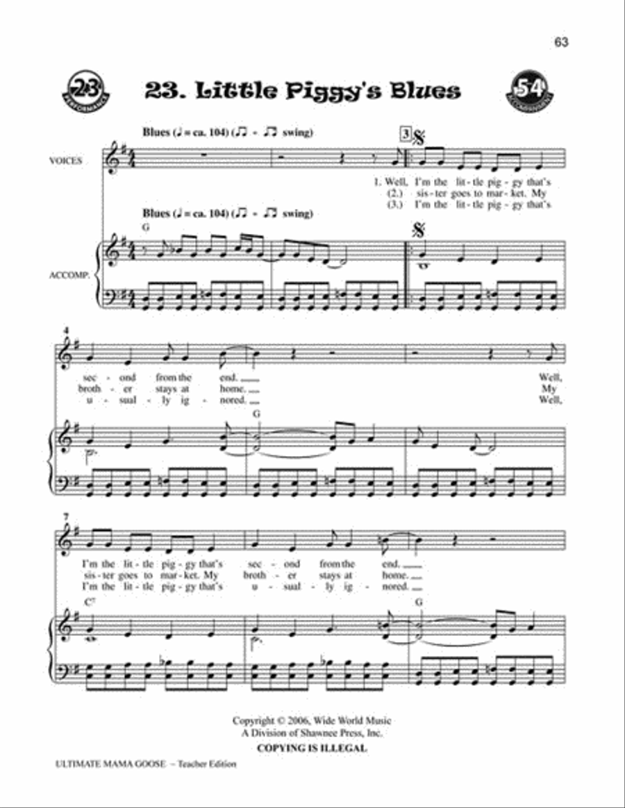 The Ultimate Gettin' Down With Mama Goose Unison Choir scores gallery preview page 7