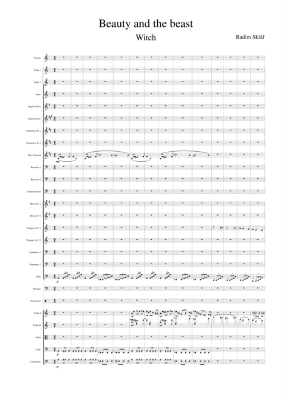 Beauty and the beast - Witch Full Orchestra scores gallery preview page 1