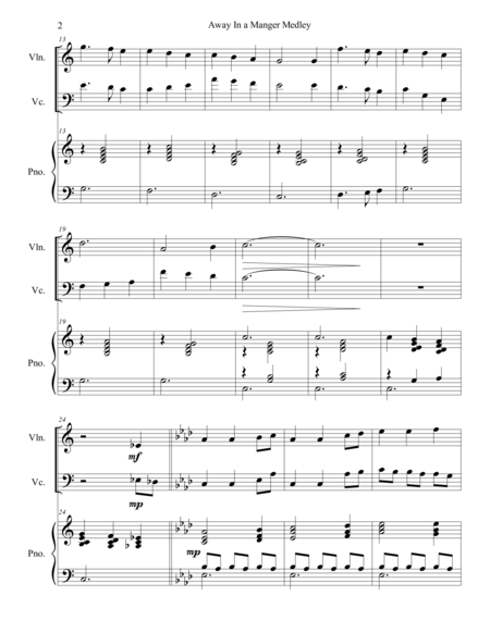 Away In A Manger Medley for Violin/Cello Duet image number null