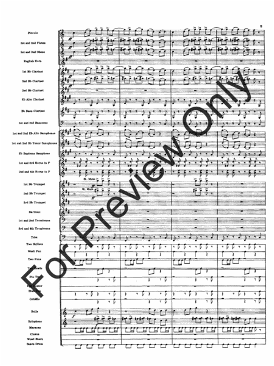 Variations On A Kitchen Sink Concert Band scores gallery preview page 16
