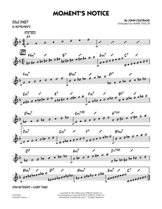 Moment's Notice (arr. Mark Taylor) - Bb Solo Sheet