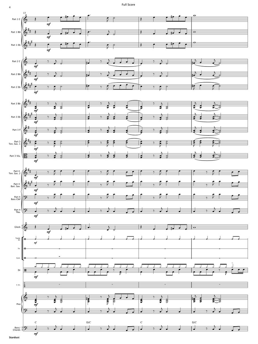 Stardust (Flexible Instrumentation) Concert Band scores gallery preview page 6