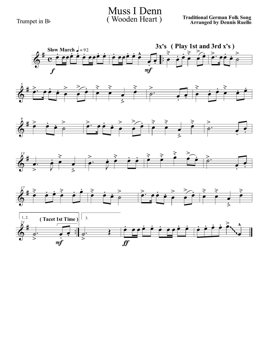 Muss I Denn (Wooden Heart) - German Band with Optional Vocal - Oktoberfest Muss I Denn (Wooden Heart) - German Band with Optional Vocal - Oktoberfest Large Ensemble scores gallery preview page 5