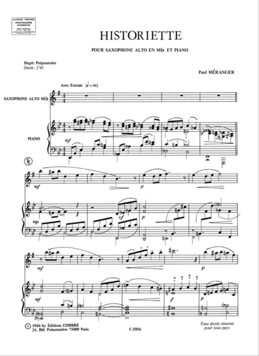 Historiette Historiette Piano Accompaniment scores gallery preview page 2