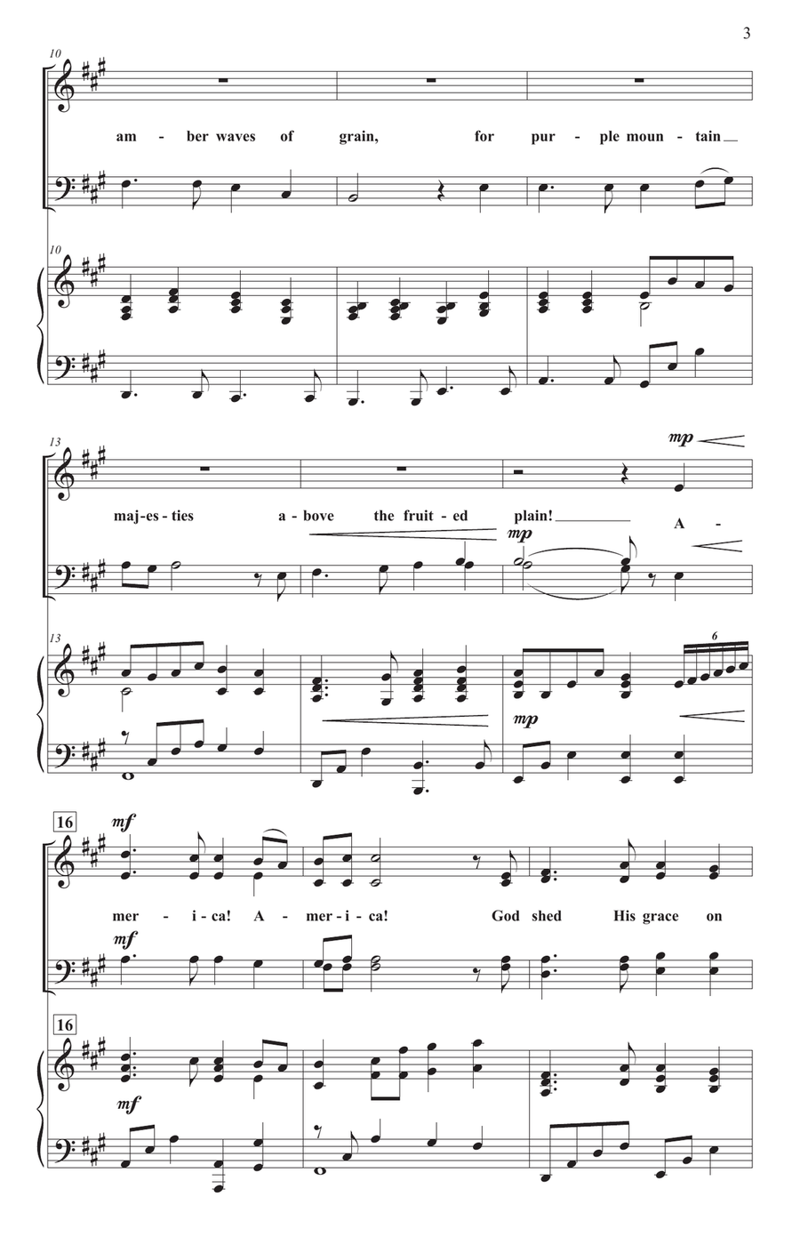 From Sea to Shining Sea (SATB) 4-Part scores gallery preview page 3