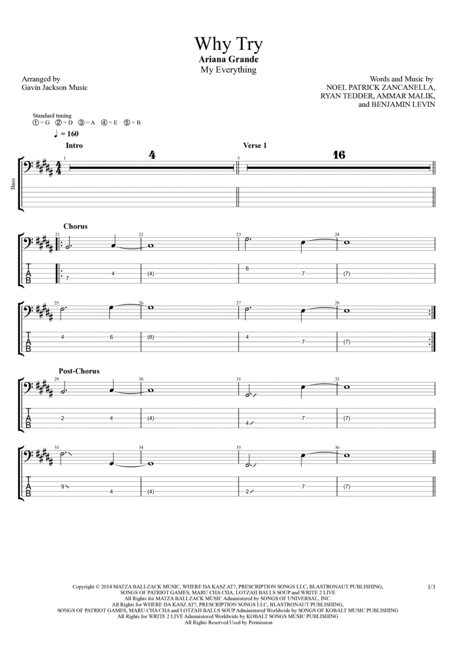 Why Try Guitar Tablature scores gallery preview page 1