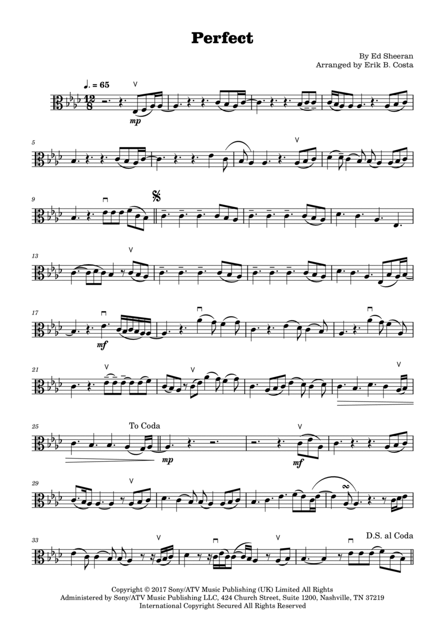 Perfect Viola Solo scores gallery preview page 1