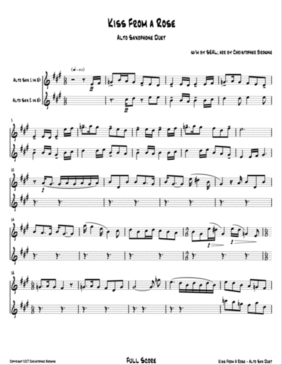 Kiss From A Rose Woodwind Duet scores gallery preview page 2