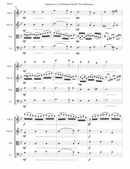 Variations on Remember, O Thou Man (from Ravenscroft's Melismata) for string quartet image number null