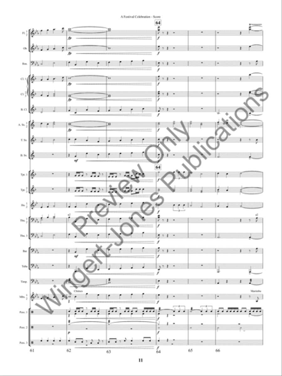 A Festival Celebration A Festival Celebration Concert Band scores gallery preview page 14