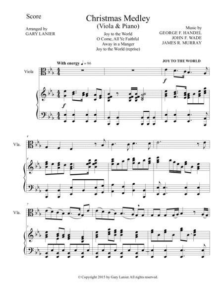 Gary Lanier: CHRISTMAS JOY MEDLEY (Viola/Piano and Viola Part) image number null