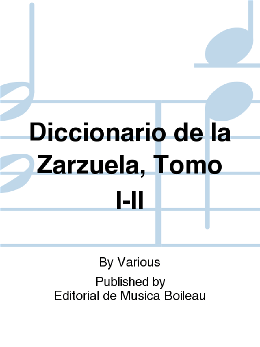 Diccionario de la Zarzuela, Tomo I-II Dictionaries scores gallery preview page 1