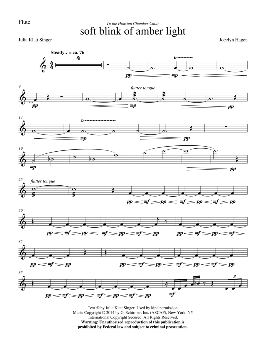 soft blink of amber light - Flute Choir scores gallery preview page 1
