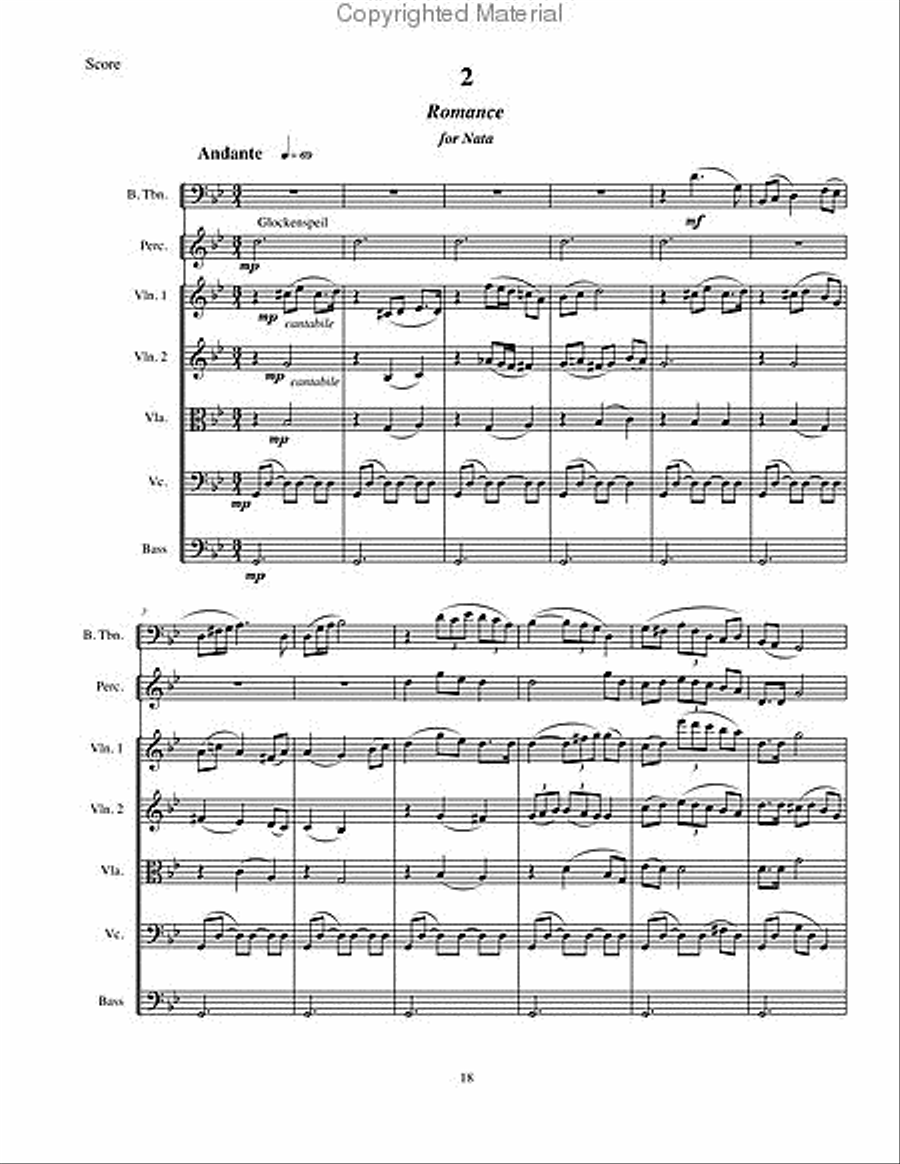Concerto for Bass Trombone with String Orchestra & Percussion String Orchestra scores gallery preview page 6