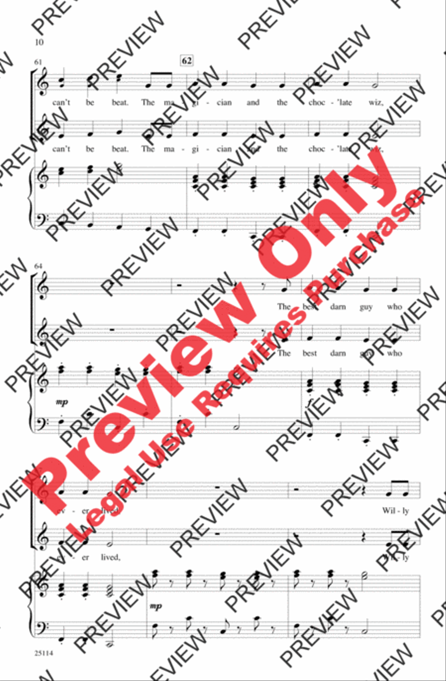Wonka's Welcome Song 2-Part scores gallery preview page 9