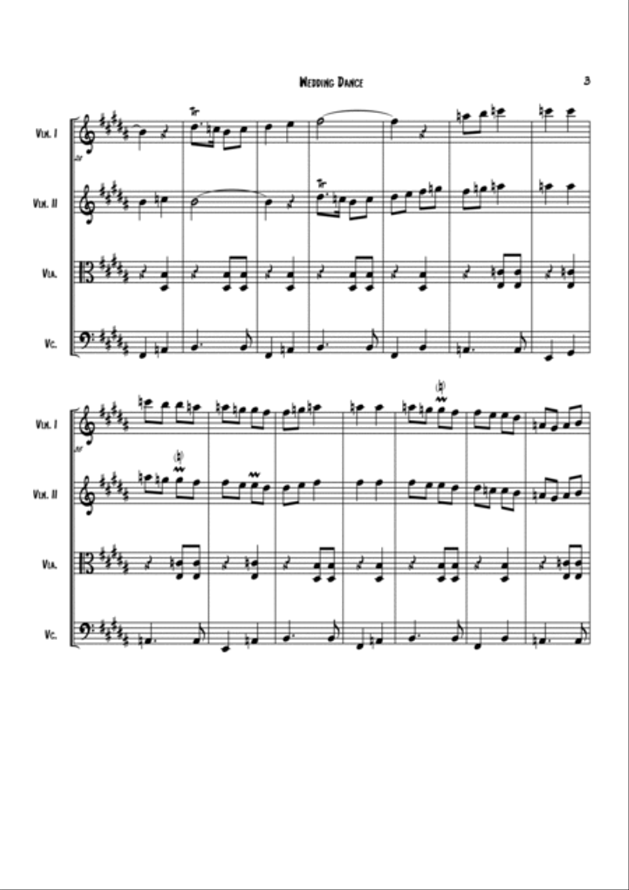 Jewish Wedding Dance String Quartet scores gallery preview page 3