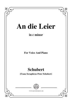 Book cover for Schubert-An die Leier(To My Lyre),Op.56 No.2,in c minor,for Voice&Piano