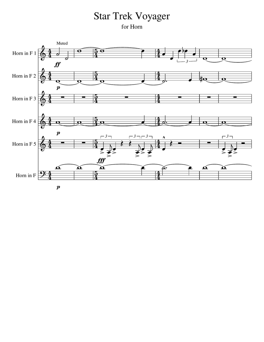 Star Trek - Voyager(r) Horn scores gallery preview page 1