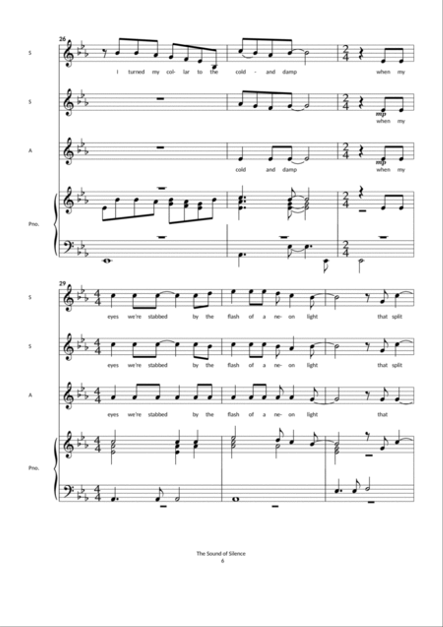 The Sound Of Silence SSA scores gallery preview page 6
